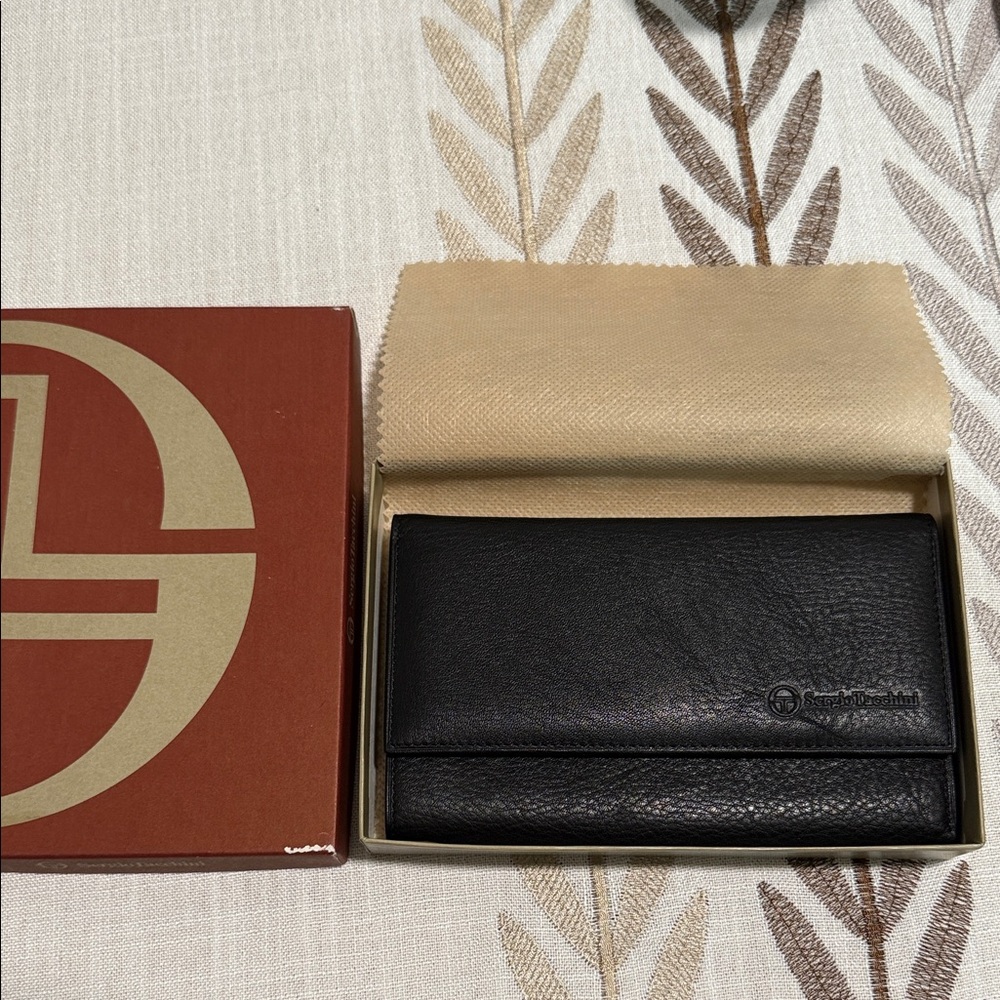 Sergio Tacchini Black Leather Card Holder